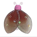 Hanging Ladybug 8 Medium Brown Pink Glitter Mesh Nylon Lady Bug Decorations Decorate Baby Nursery Be