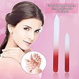 （inkint）爪やすり ガラス製ヤスリ 両面タイプ 長短2本組み ネイルファイル ネイルケア 爪磨き 14&9cm おしゃれ レッド