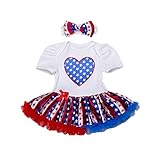 ベビードレス4th July independence dayボディスーツUSA国旗ハートチュチュドレススーツセット
