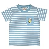 こぐまちゃんボーダーTシャツ（こども用） (90/ブルー) 【KC-KAK-K056】 子供服 親子でお揃いペアTシャツ