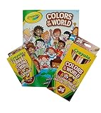 CRAYOLA - 世界の色バンドル - クレヨン24本 + 鉛筆クレヨン24本 + 48ページの塗り絵 - すべての年齢のお子様に最適