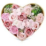 バラ型ソープフラワー ハートフラワー形状ギフトボックス 誕生日 母の日 記念日 先生の日 バレンタインデー 昇進 転居など最適としてのプレゼント