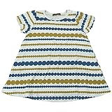 【春夏物】 nico hrat(ニコフラート) 製品洗い加工済み 綿レーヨン天竺水玉ボーダーワンピース 130cm/YE NO.B-260801