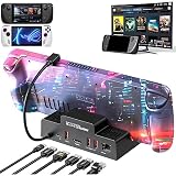 Steam Deck/Rog Ally用ドッキングステーション、MOKiN 6イン1 スチームデッキドック、HDMI 4K@60Hz、ギガビットイーサネット、PD 3.0高速充電、Steamデッキ用USB-A 3.1ポート3つ。