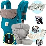 エルゴベビー 抱っこ紐（ベルト付） オリジナル/ティール・インサート3III 【正規代理店2年間保証-SG認定付】 よだれパッド＋エルゴ収納用ポーチ＋ママ&ベビー両用カバー付