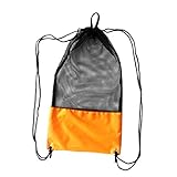 Perfk 全6色　ビーチスポーツ用　巾着　ダイビングバッグ　メッシュバッグ　バッグ　ギアバッグ　スキューバ　丈夫　20KG負荷 - オレンジ