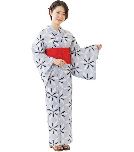 Amazon.co.jp: 有松鳴海絞り 浴衣反物 No.919・ブルー地・朝顔柄 (巾