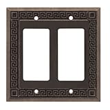 Liberty W118ZMC-OB2-C5 Grk Key Dbl GFCI/Rock Wall Plate / Switch Plate / Cover [並行輸入品]