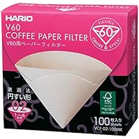 HARIO (ハリオ) V60用 ペーパーフィルター M1~4杯用 100枚箱入り みさらし VCF-02-100MK