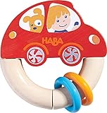 HabaレッドRacer Wooden Clutching Toy , Rattle and Teether (ドイツ製)