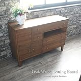 KAGLAB 】開梱設置 アジアン家具 チーク無垢 ダイニングボード キッチンボード サイドボード キャビネット 本棚 G695KA