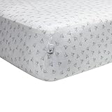 Organic Honeybee Print Crib Sheet, Heather Grey [並行輸入品]