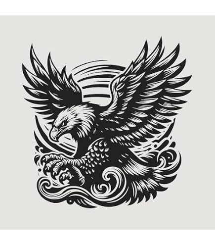 Amazon.co.jp: イーグル 黒 STICKER JAPAN 各約長辺13センチ 
