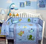 SoHo Sea Life Baby Crib Nursery Bedding Set 13 pcs included Diaper Bag with Changing Pad & Bottle Ca