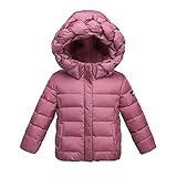Lisa Pulster キッズ 女の子 可愛いコート コットン 厚い服 綿 防寒 冷え取り　冬物 ダウンジャケット ダウンコート 上着 防風 高品質 子供 冬 (あずき, 100)