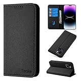 Torske iPhone14 ケース 手帳型 いphone14 ケース 内蔵マグネット式 スマホケース iPhone 14 手帳型 アイホン14 ケース カード入れ 防塵 上質 やさしく手触りが快適 おしゃれ シンプル あいふぉん14 ケース iPhone 14 ケース 手帳型 iPhone 14 6.1インチ対応 携帯カバー - ブラック