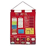 Today Is Children's Calendar Wall Chart by Alma's Design - Red [並行輸入品]