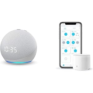 【セット買い】Echo Dot (第4世代) 時計付き グレーシャーホワイト + シンプルスマートリモコン EZCON…