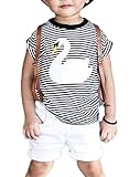 nico+(ニコプラス) Tシャツ ボーダー スワン コットン かわいい 110cm