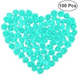 Vosarea ローズ　バラ　薔薇　造花　ローズヘッド　花びら　人工泡　ティファニーブルー　ローズフラワー　頭の花　ロマンチックな雰囲気を加え　ウェディングの装飾　DIY　工芸品　3.5cm　100ピ