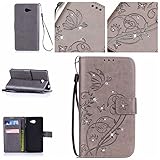 Sony Xperia M2 ケース, UNEXTATI 手帳型ケース Sony Xperia M2 ケース カバー 高品質 PUレザー 手帳型 ウォレット型 財布型 液晶保護 カード収納 スタンド機