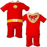 【本体綿100％】2017年 夏物 アンパンマン 天竺 なりきり変身スーツ セットアップ Anpanman レッド◇80cm