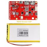 MakerFocus Raspberry Pi 4バッテリーパック UPS、RPIパック 標準10000mAh Raspberry Piバッテリー USBパック Raspberry Pi 最新バージョン V3Plus 拡張ボード 電源 Type-C RPI 5 4B 3B+ 3B 2B+用