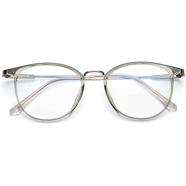 Amazon.co.jp: メガネ シルバー銀色 PD60 度あり 丸メガネ