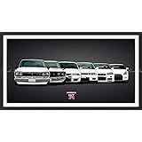 Amazon Co Jp 絵画風 壁紙ポスター はがせるシール式 日産 歴代gt R スカイライン ハコスカ ケン メリー R32 R33 Gt R R34 R35 ニッサン 額縁印刷 トリックアート キャラクロ Ngtr 003sgf1 1053mm 576mm 建築用壁紙 耐候性塗料 ホーム キッチン