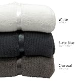 【ベアフットドリームス】#541 リブ織りクイーン/キングブランケット(ホワイト) [正規輸入品]