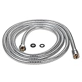 Purelux® 100 Inch Extra Long Double Lock Stainless Steel Replacement Shower Hose with Brass Fittings