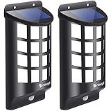 Novopal LED センサーライト ソーラーライト 玄関ライト ワイヤレス人感センサー 外灯 屋外照明/軒先/壁掛け/庭先/玄関周りなど対応 夜間自動点灯-二個セット