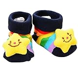 Seliyi ソックス 赤ちゃんの可愛い3Dカートゥーンノンスリップアンチスリップスリッパ　ソックス　スリッパ　シューズ　ブーツ　3Dブーティーソックス　0-12ヶ月の新生児の為（星