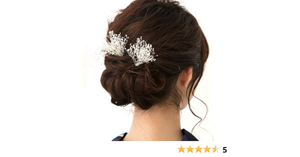 Amazon 髪飾り かすみ草 成人式 和装 結婚式 七五三 花 発表会 日本製 Watmosphere ワトモスフィア ヘアーアクセサリー ホワイト 和装小物 通販