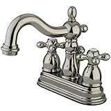 Kingston Brass KB1606AX Heritage Centerset Lavatory Faucet with Metal Cross Handle, 4-3/4-Inch, Poli