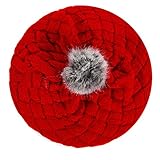 AmazingDeal ベビーベレー帽 記念写真 赤ちゃん 可愛い ニット帽子 防寒 新生児 出産祝い (レッド)