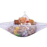traderplus Stuffed Animalおもちゃハンモック – 子供のおもちゃストレージメッシュハンモックLargeオーガナイザーホワイト