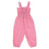 北欧デンマークの子供服ブランド CADEAUサマーフラワーオーバーオール ピンク 98ｃｍ
