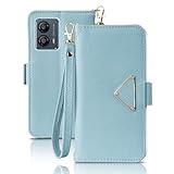 moto g53j 5G ケース 手帳型 moto g53y 5G 手帳型ケース 高級レザー 軽量 薄型 moto g53 5G スマホケース かわいい g53j 携帯ケース 可愛い カード収納 財布型 g53y スマホカバー 人気 耐衝撃 防水 ストラップ付き 横置き機能 全面保護 マグネット式(For moto g53j 5G / g53y 5G / g53 5G,ブルー)