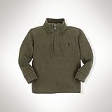【アウトレット品】 ポロラルフローレン ワンポイント ハーフジップアップセーター グリーンへザー (男の子12～24か月用) 18M [並行輸入品]