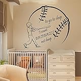 n. Sunforestスポーツ少年壁デカール壁Words to Go to Sleep I Count Baseballsない羊ホームアートビニールデカールステッカー子供保育園ベビールーム装飾