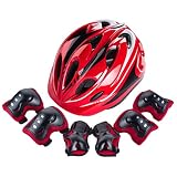 子供用ヘルメット　自転車　軽量　アンチショツク　幼児用　キッズ　通気性良い　調整可能　無害素材　７点セット　膝・肘・腕保護　3組セット　キックボード　スケーティング　オールシーズン　スポーツ＆アウトド