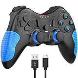 【有機ELモデル対応】switch コントローラー Bluetooth接続 振動 スイッチコントローラー ジャイロセンサー搭載 無線プロコン Switch pro コントローラーBluetooth接続 Nintendo switch/switch lite/有機elモデル 用 デュアルショック プロコントローラー 青い