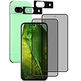 HUAKE 覗き見防止 国産硝子素材製 Google Pixel 8a 用 のぞき見防止 ガラスフィルム 強化ガラス プライバシー フィルム 画面フィルム【ガラスフィルム(2枚) +カメラフィルム (2枚) 】