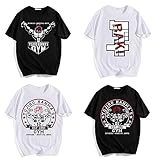 [小さな店] 刃牙 Tシャツ 半袖 上着 範馬勇次郎 薄い 通気性 軽い 柔らかい 快適 カジュアル 大きいサイズ ゆとり アニメ 漫画 コスチューム 黒tシャツ 白tシャツ 漫画tシャツ (L,5)