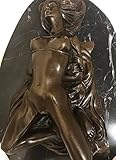 ブロンズ真鍮アートホットStatue – S & M Tease – Naked Girl Laying Down – Ready For Sex – 脚Spread Open – 詳細なStatue