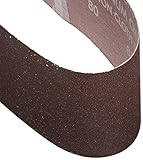 Norton 3X High Performance Portable Belt, Aluminum Oxide, 21" Length x 3" Width, Grit 80 Medium (Pac