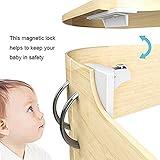 Amanadan 安全磁気キャビネットロック ベビーガード ドア磁気ロックシステム 4ロックと1磁気のキー 簡単なインストールのためにネジや穴あけの必要はありません