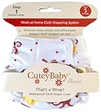 CuteyBaby That's a Wrap Diaper Cover, Monkeys on White, Medium by CuteyBaby