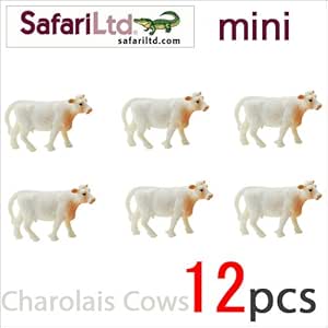 Amazon サファリ社ミニフィギュア シャロレー牛 12個セット フィギュア ドール 通販